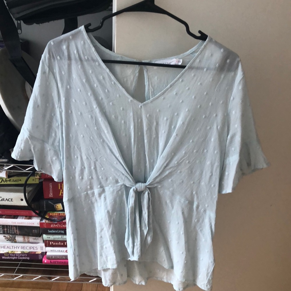 Lush pale green polka dot shirt